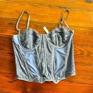 UO Out from Under Modern Love underwiring boning lace bustier corset top sz XL